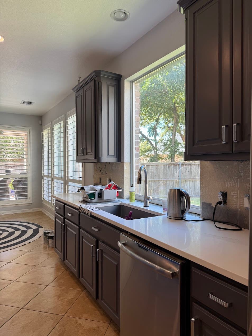 Dark grey cabinet painting Round Rock TX
