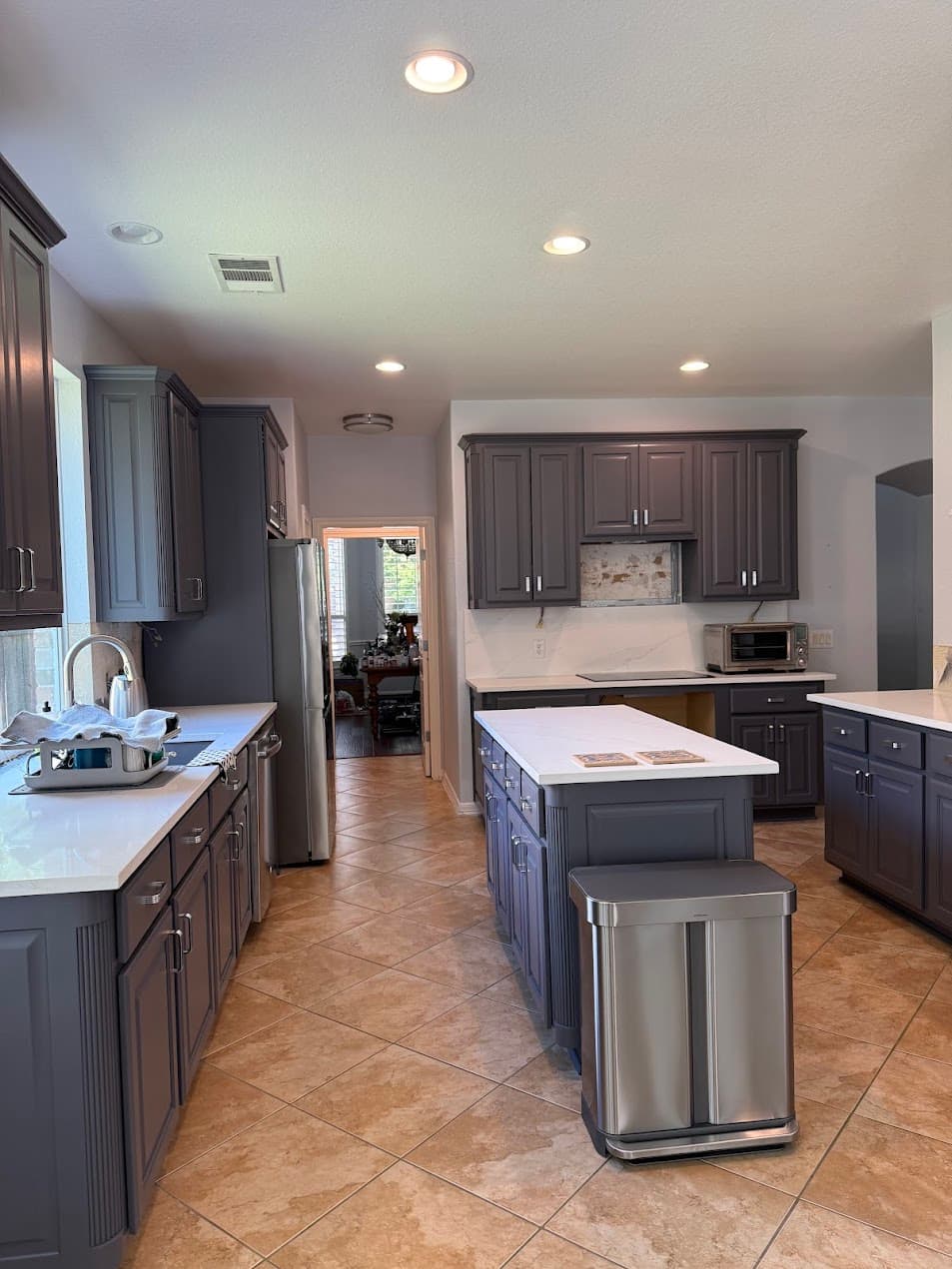 Dark grey painted cabinets Round Rock TX kitchen