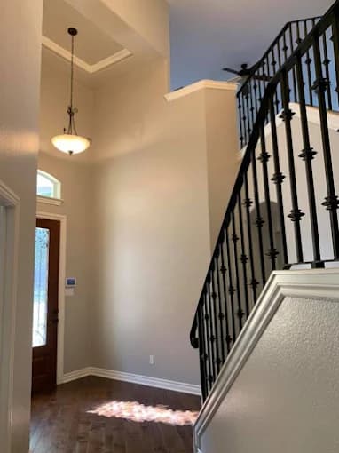 Grey interior wall painting professional finish Austin TX