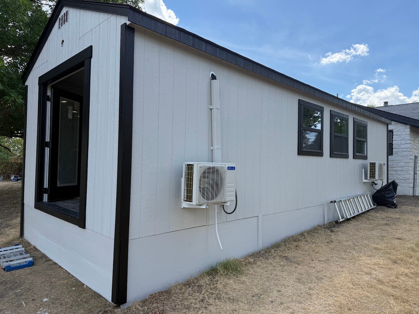 Exterior grey shed paint Pflugerville TX