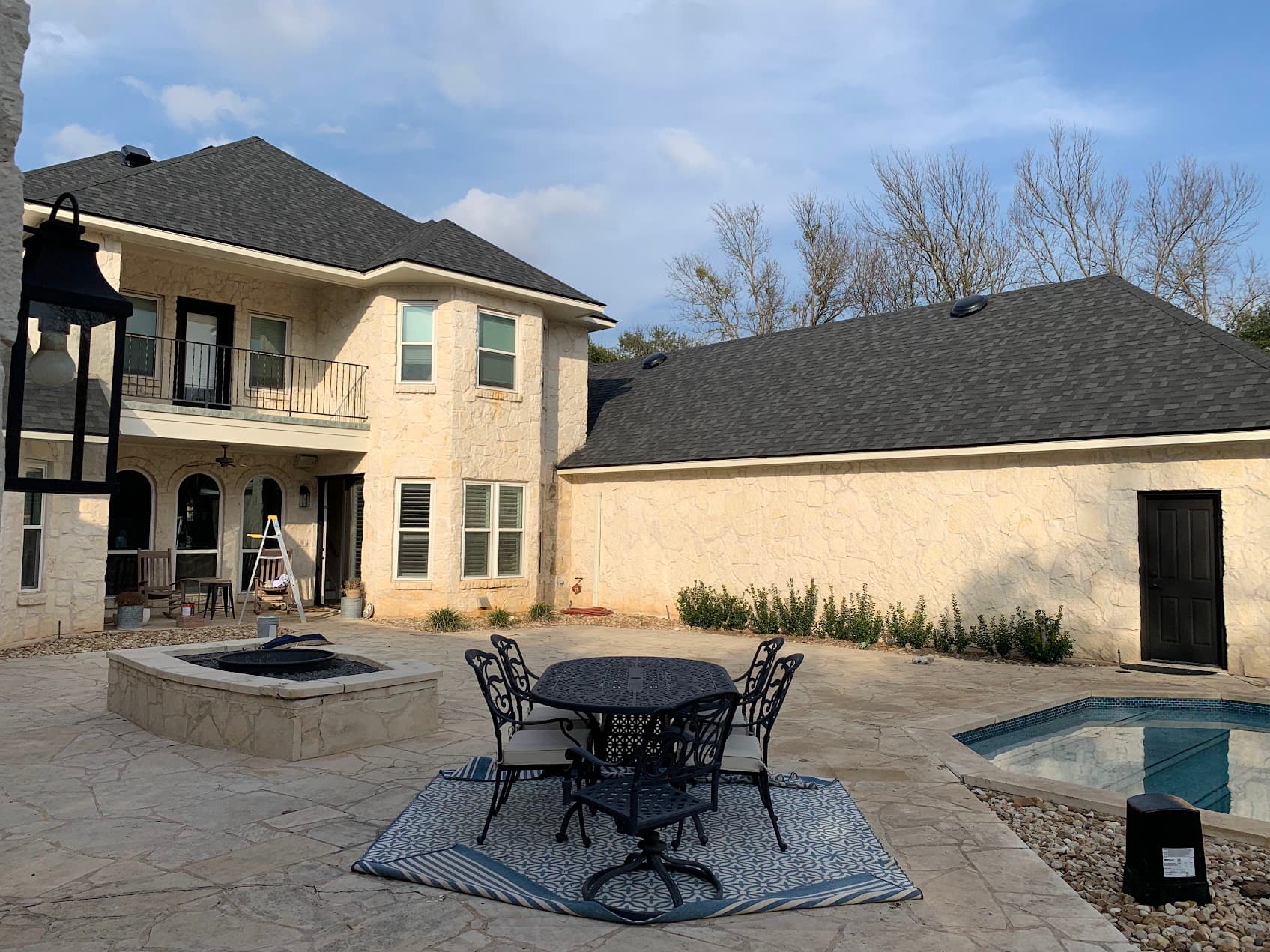 Fresh white exterior paint Round Rock TX house