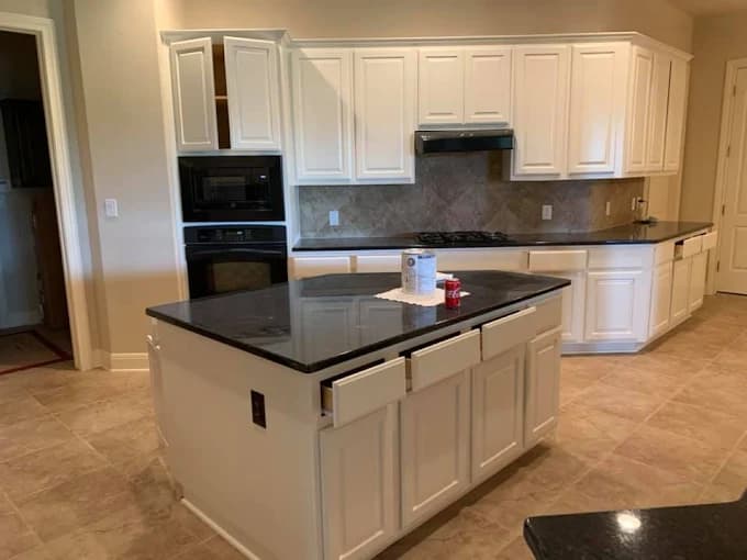 White kitchen cabinet painting Bee Cave TX