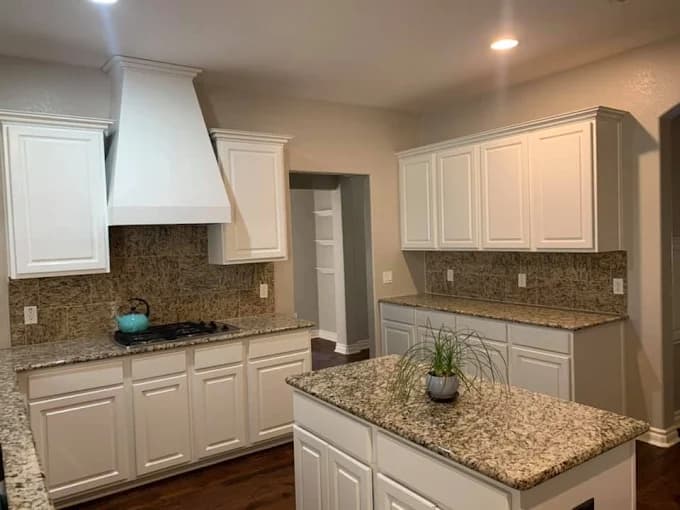 White kitchen cabinets Round Rock TX painting